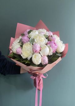 Pembe Beyaz Şakayık Buketi